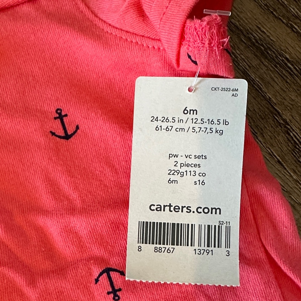Carter's Red Anchor Polo and Striped Shorts Set - Picture 2 of 3